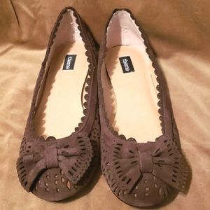 THEME BROWN SUEDE BALLET FLAT SHOES SZ 9.5M